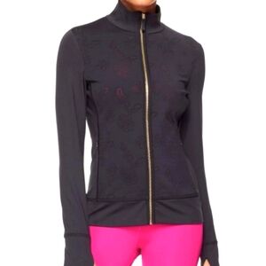 Kate Spade Floral Laser-Cut Zip Jacket Size M